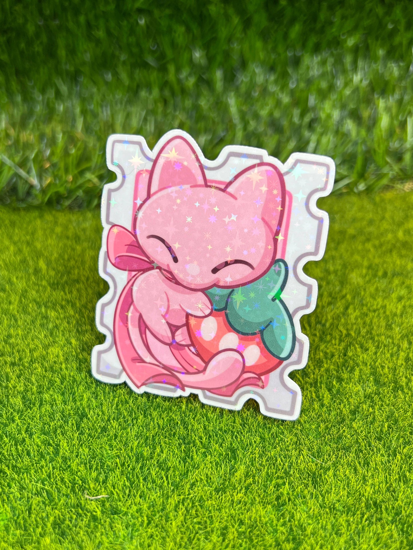 Cat Poke Stamp Sticker Berry