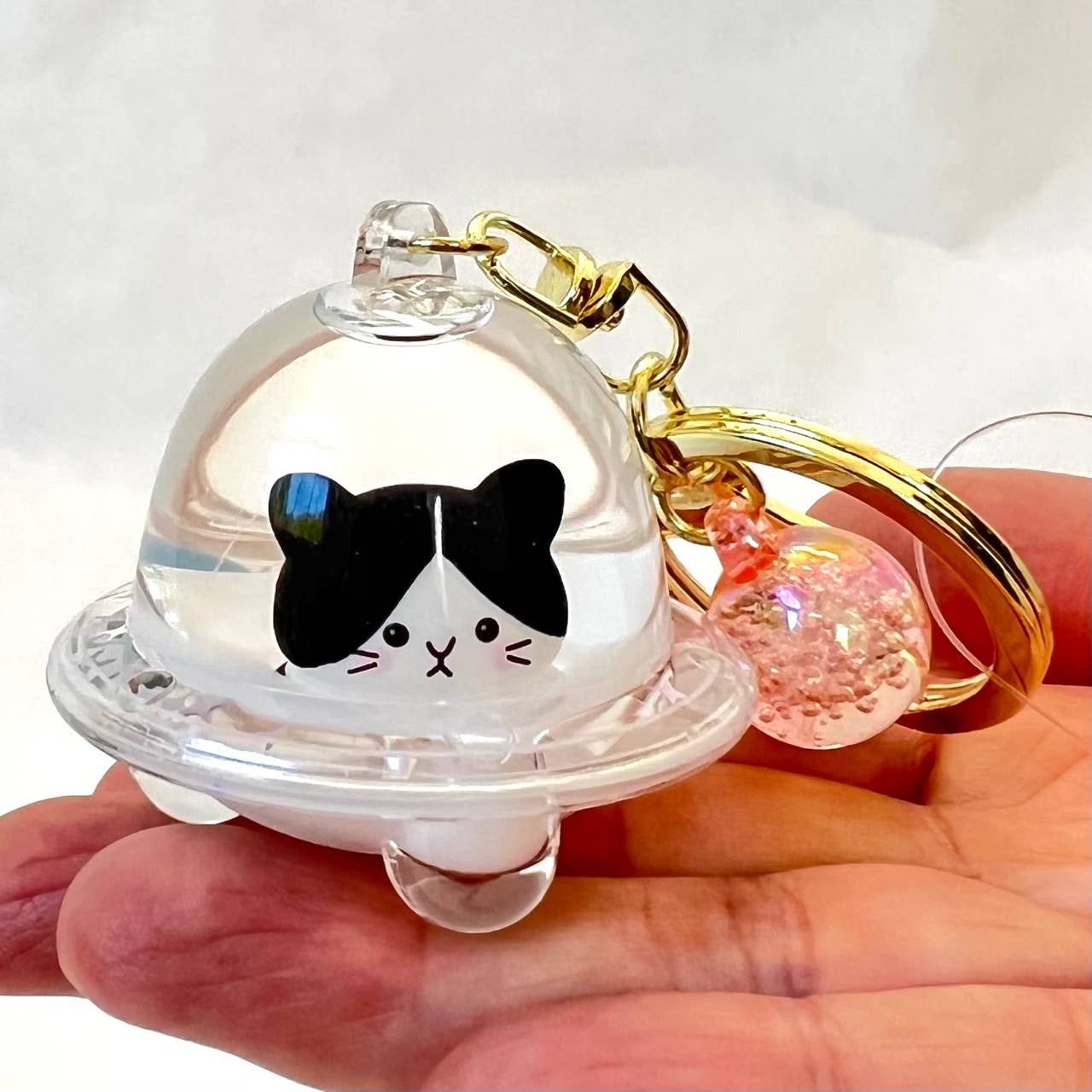 12109 CAT UFO FLOATY KEY CHARM