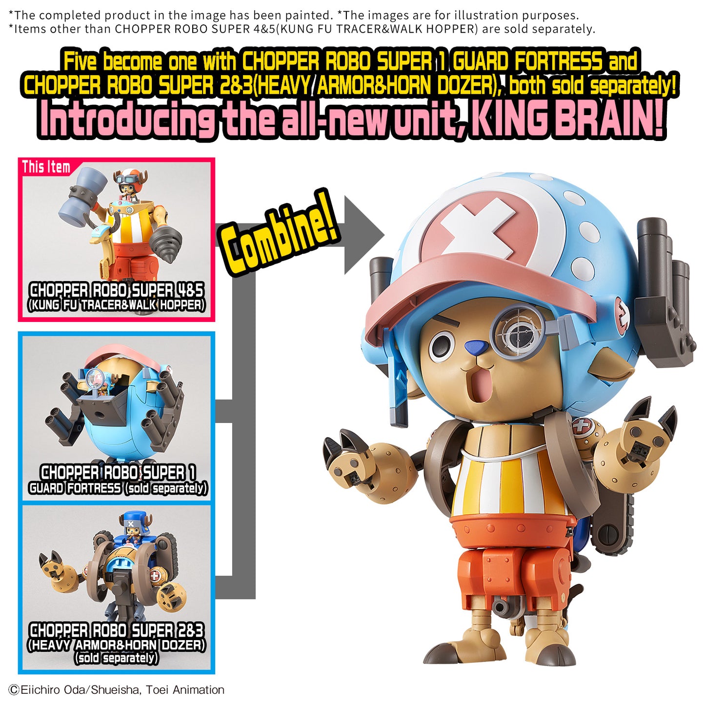Bandai Chopper Robo Super 4&5 (Kung Fu Tracer & Walk Hopper) "One Piece"