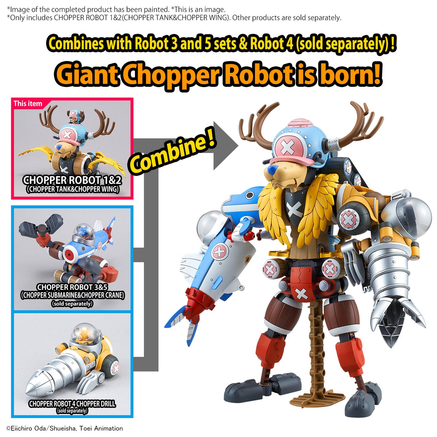 Bandai Chopper Robot 1&2 (Chopper Tank & Chopper Wing) "One Piece"