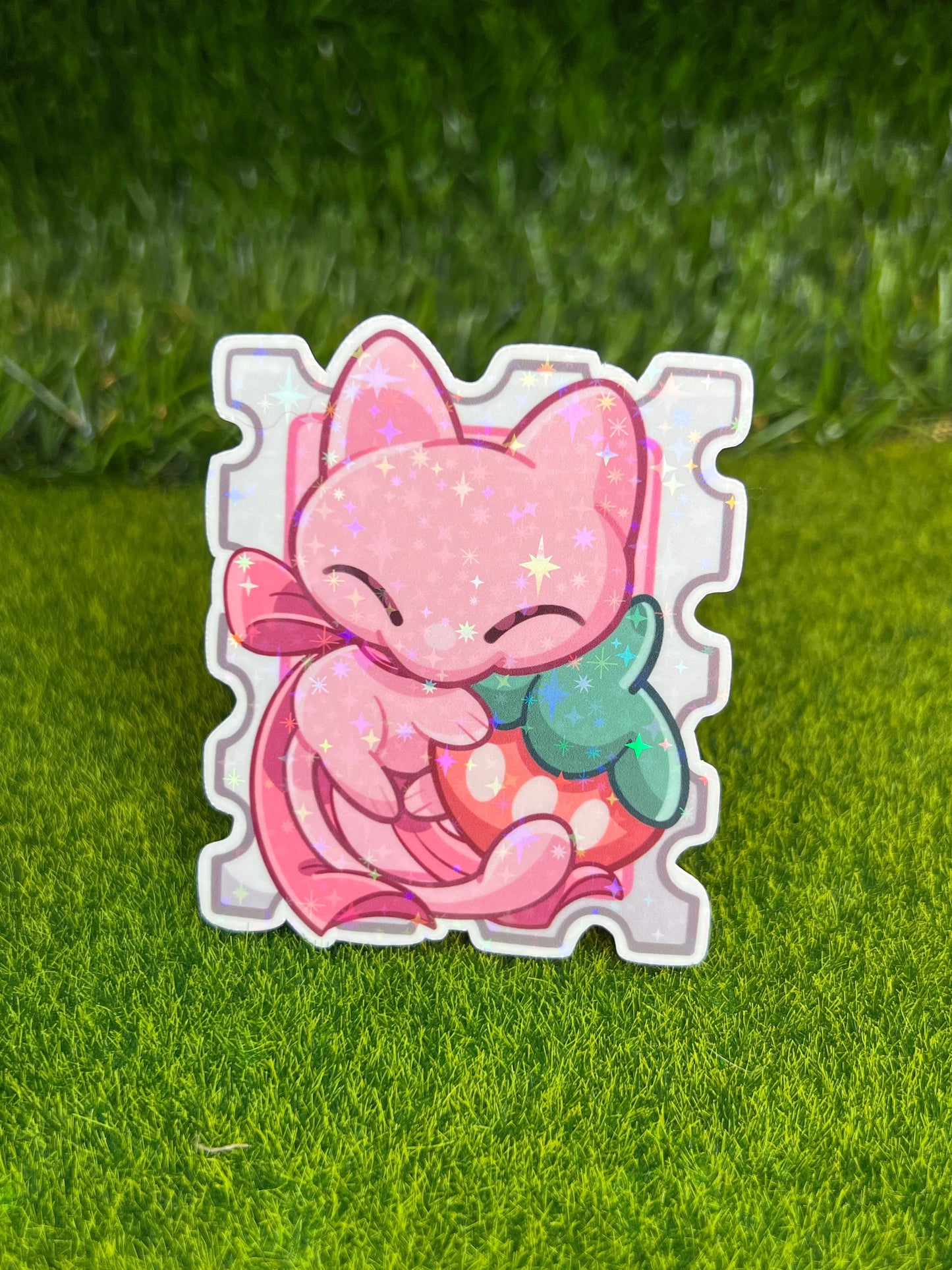 Cat Poke Stamp Sticker Berry