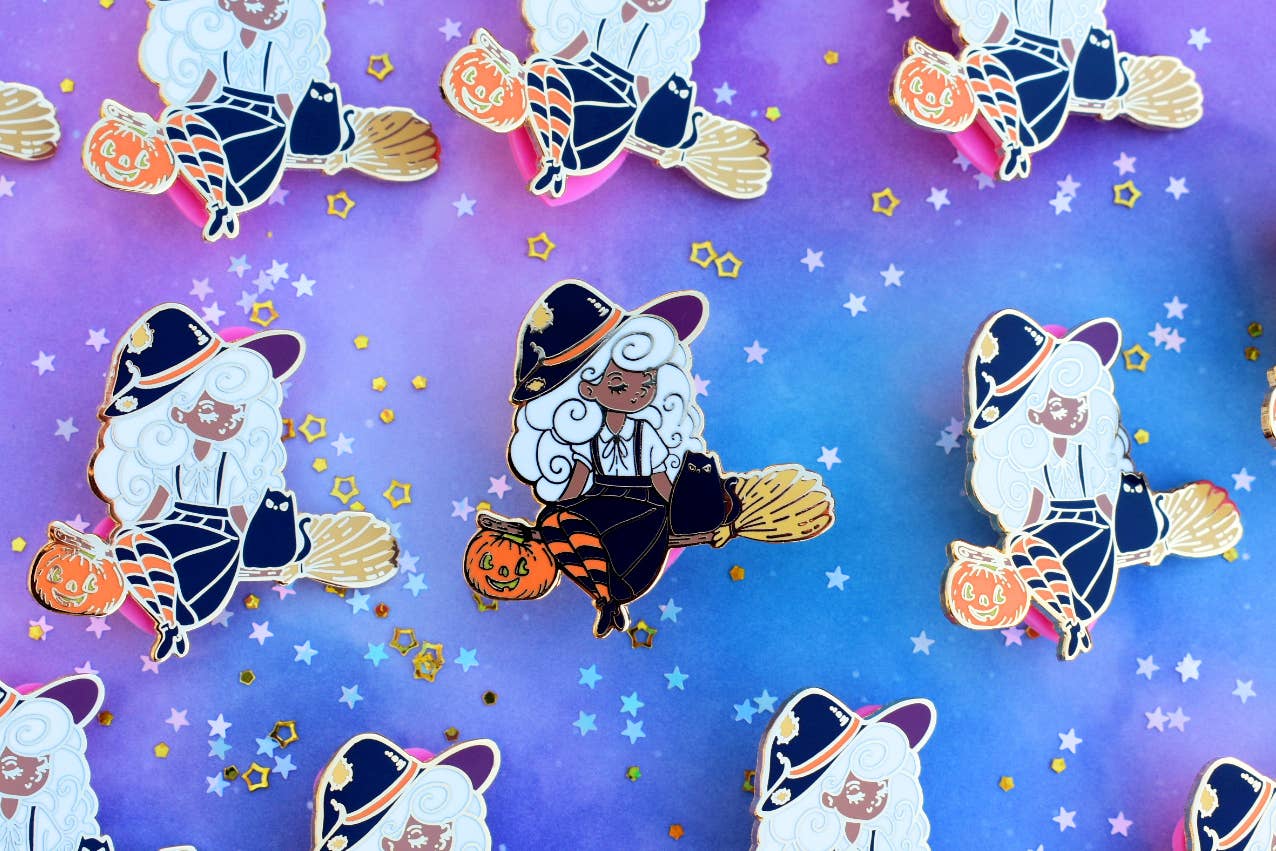Black Girl Magic Witch Enamel Pin