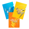 Pokémon Tournament Folios featuring Articuno, Zapdos, and Moltres