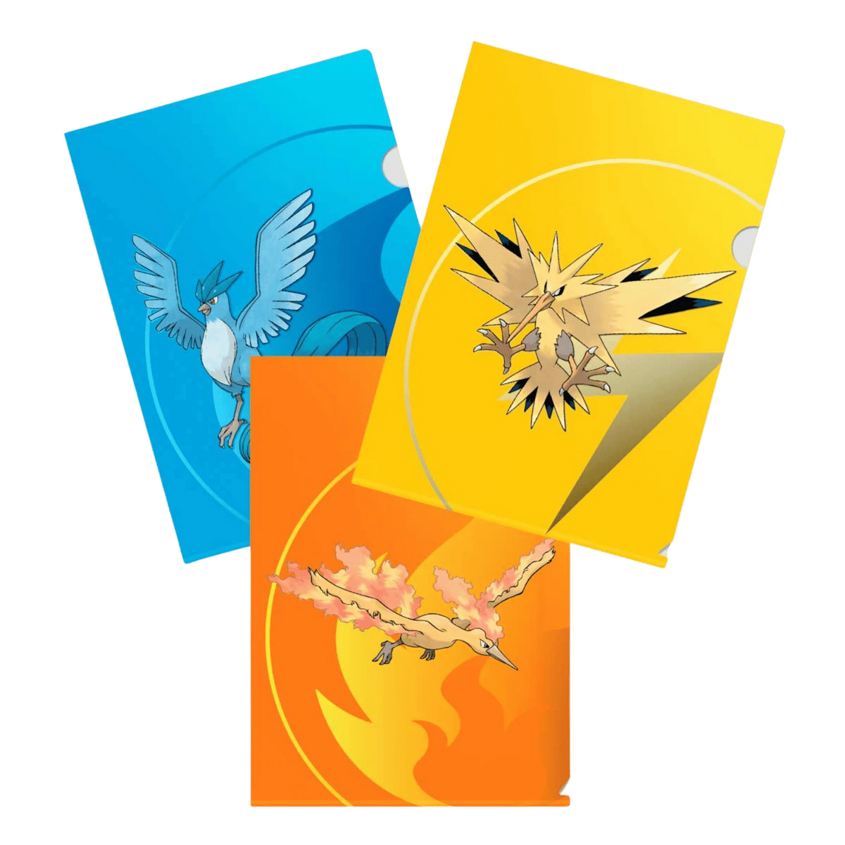 Pokémon Tournament Folios featuring Articuno, Zapdos, and Moltres