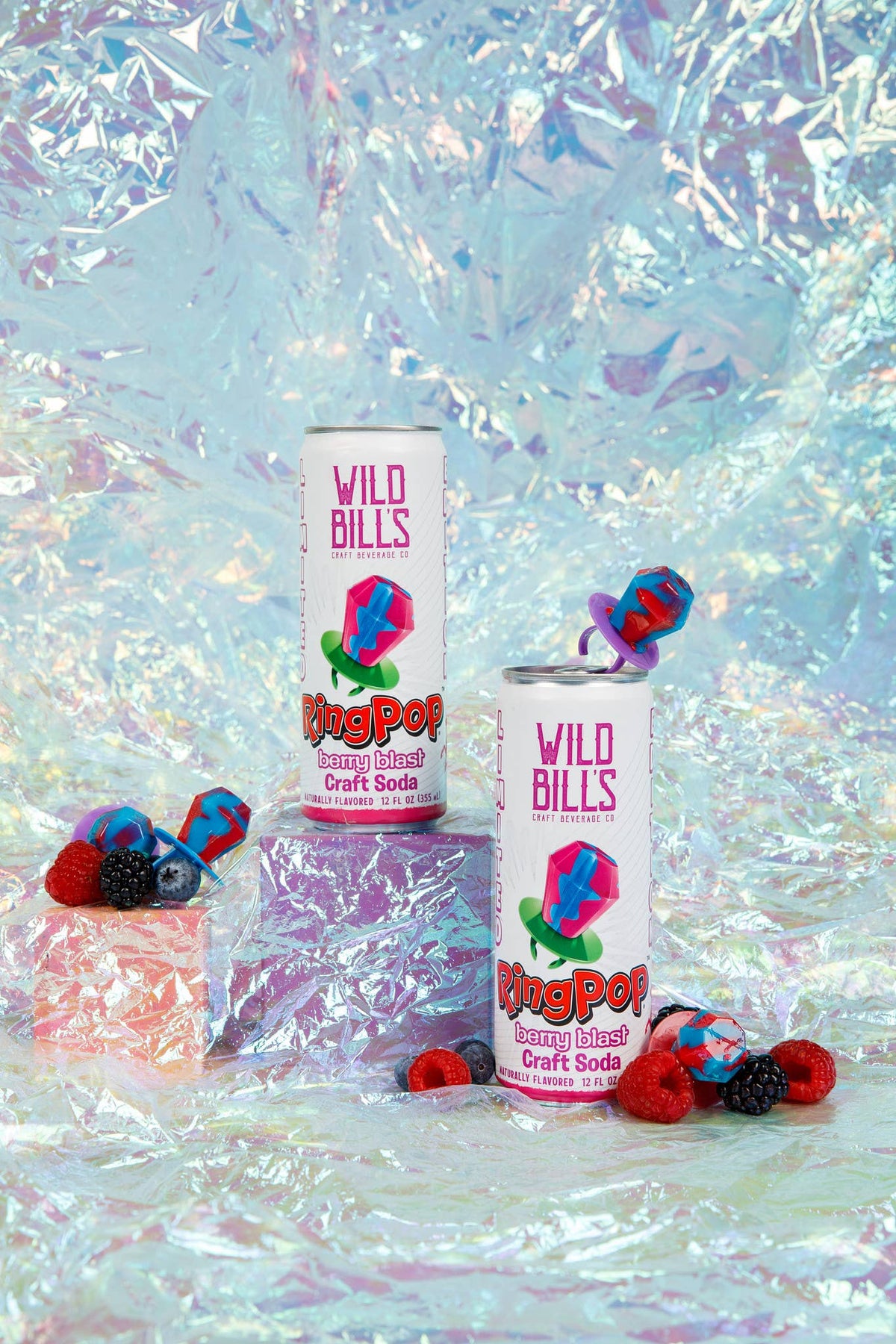 Ring Pop Soda Berry Blast Pure Cane Sugar Individual Can