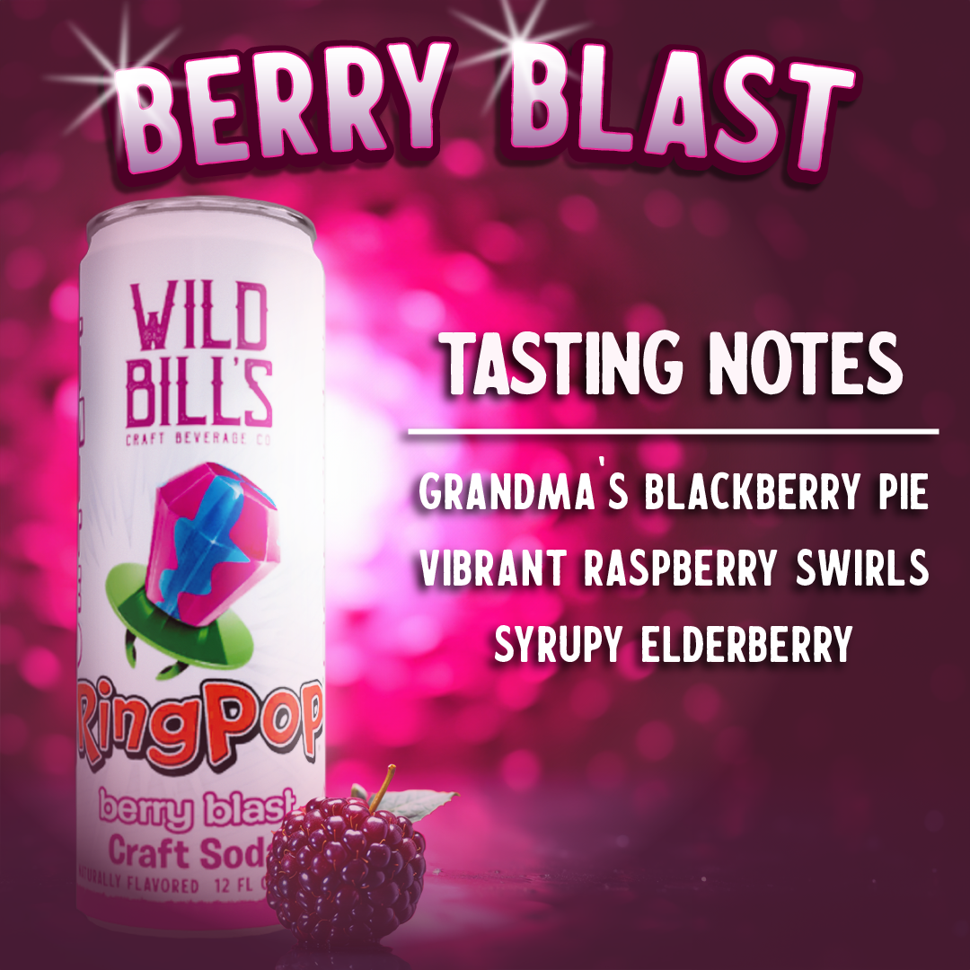 Ring Pop Soda Berry Blast Pure Cane Sugar Individual Can