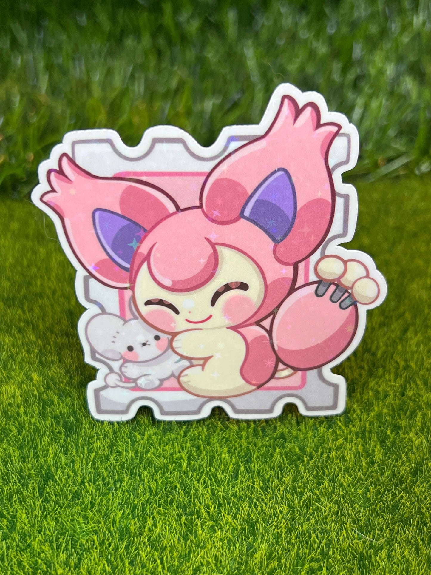 Cat Poke Stamp Sticker Mouse