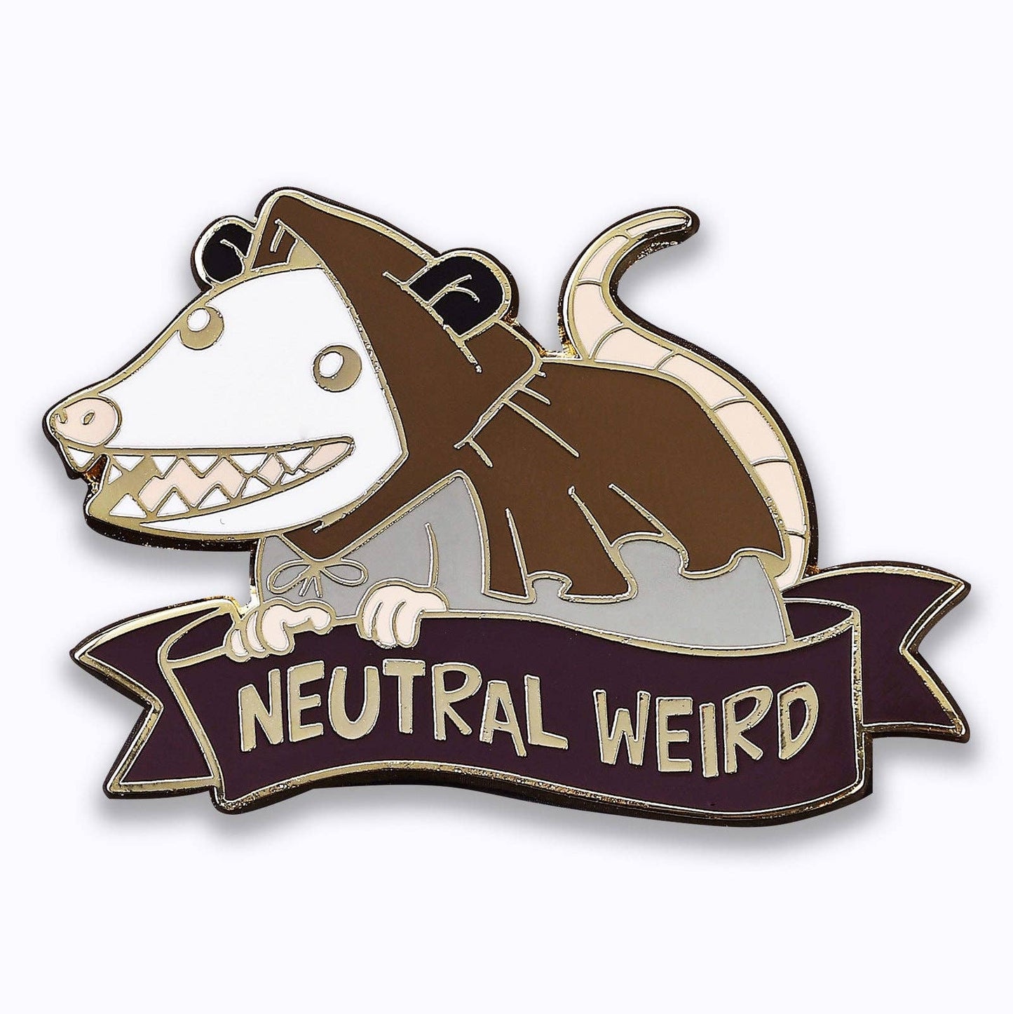 Enamel Pin - Alternative Alignments -Neutral Weird - Opossum