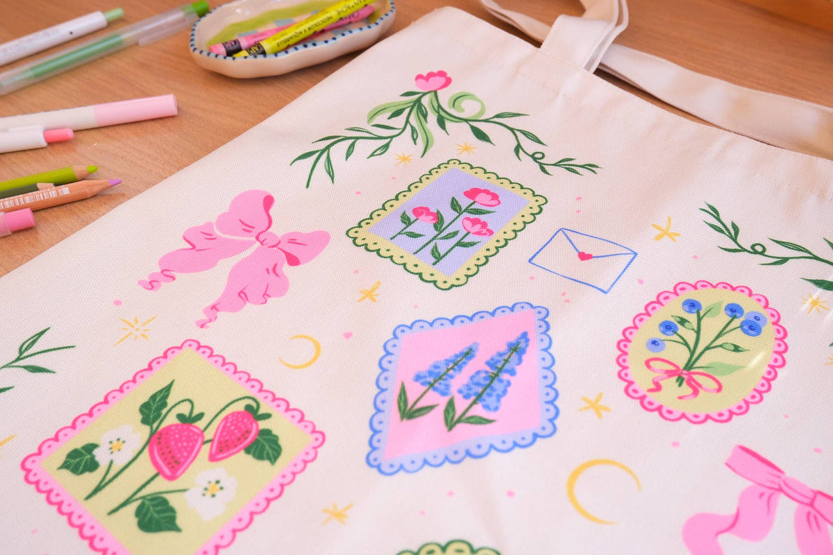 Cottagecore Stamps Tote Bag