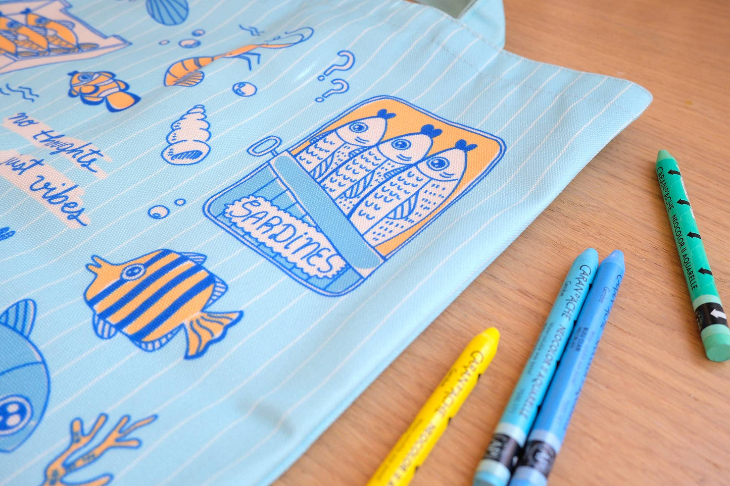No Thoughts Fish Tote Bag
