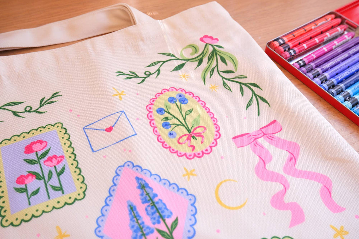 Cottagecore Stamps Tote Bag