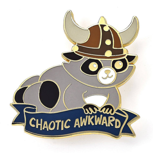 Enamel Pin - Alternative Alignments -Chaotic Awkward Raccoon