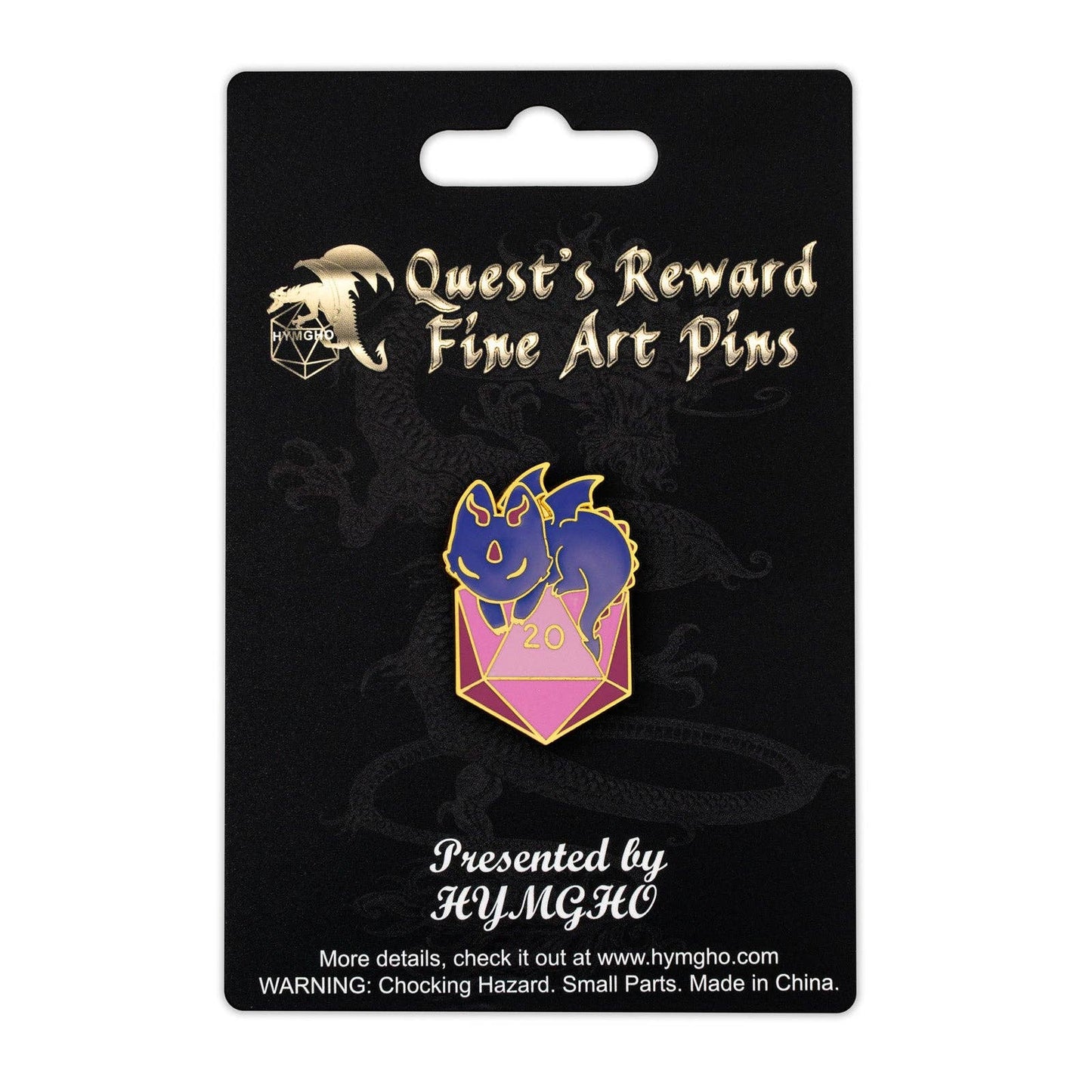 Quest's Reward Fine Art Pin - Dragon with D20