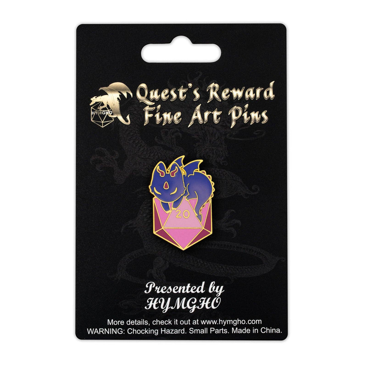 Quest's Reward Fine Art Pin - Dragon with D20