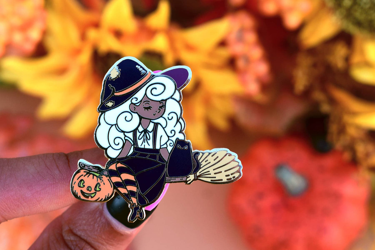 Black Girl Magic Witch Enamel Pin