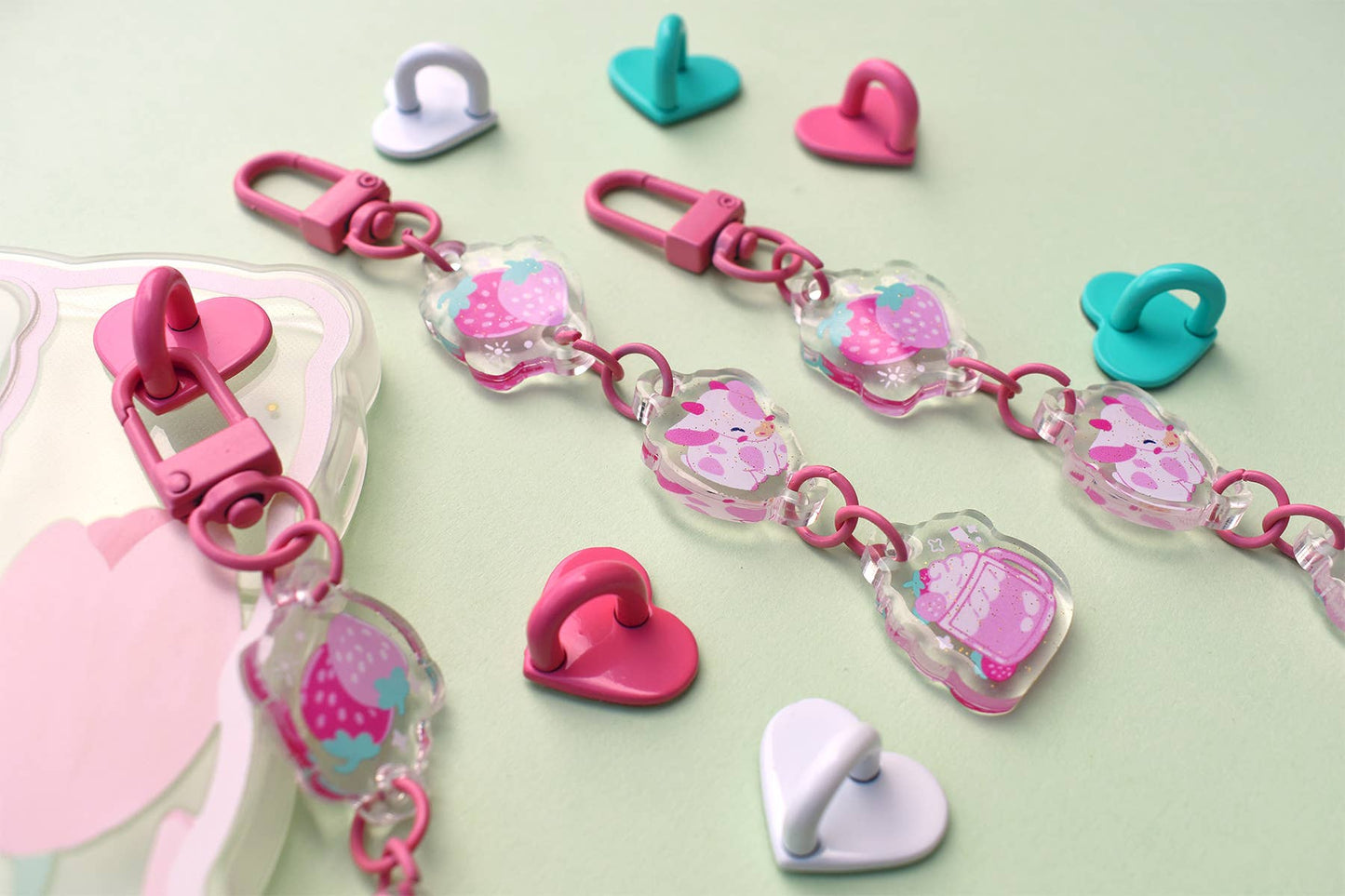 Strawberry Milk Keychain Charm