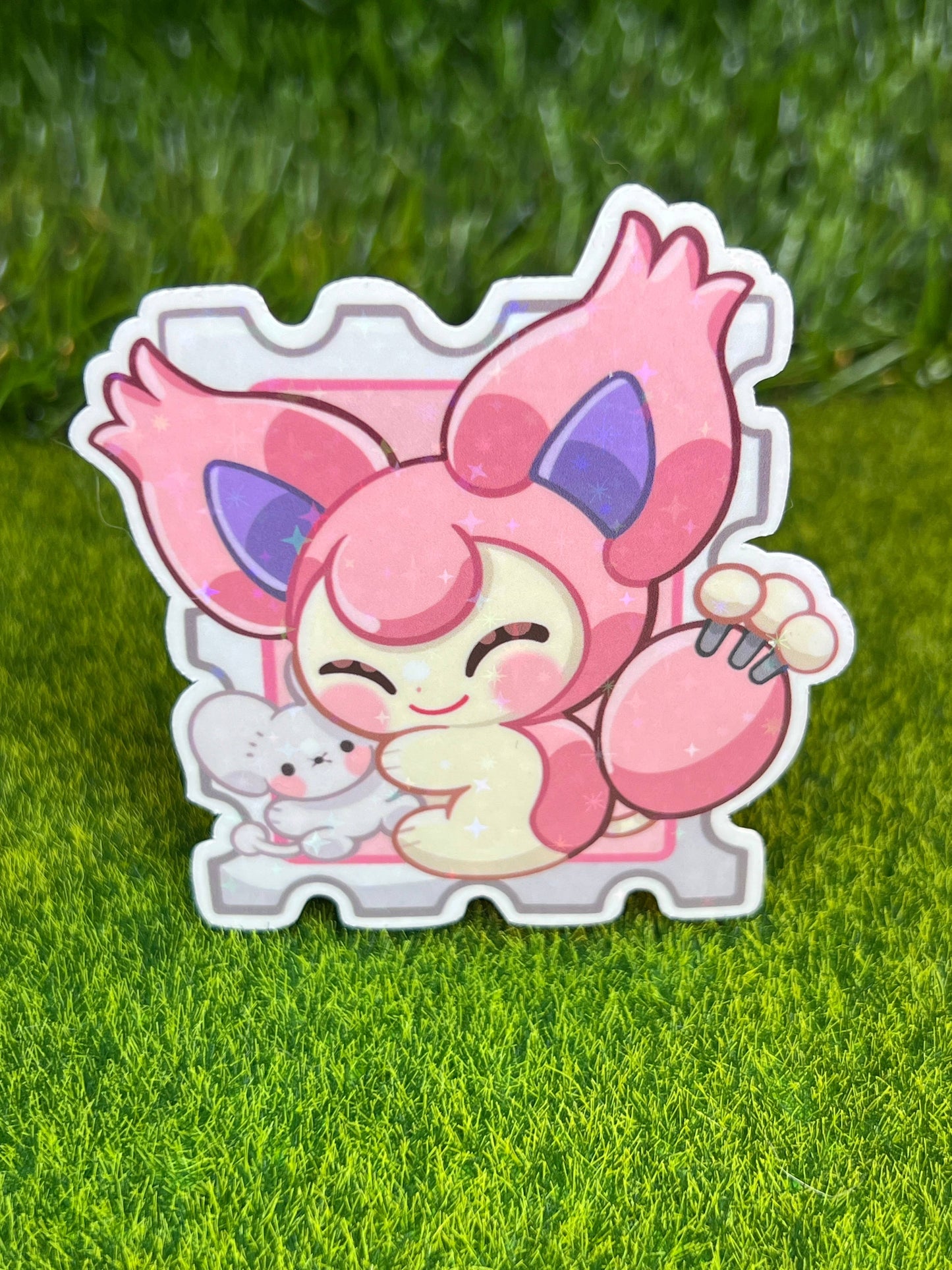 Cat Poke Stamp Sticker Mouse