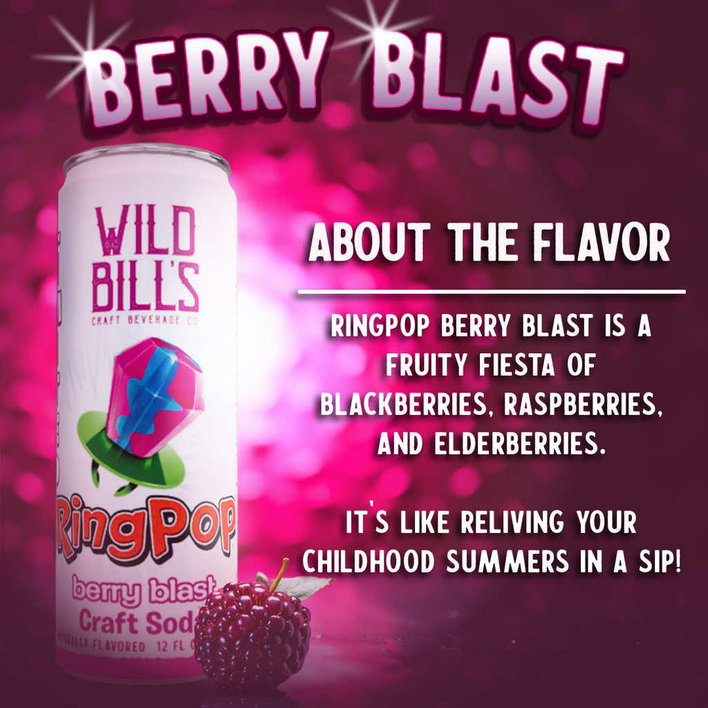 Ring Pop Soda Berry Blast Pure Cane Sugar Individual Can