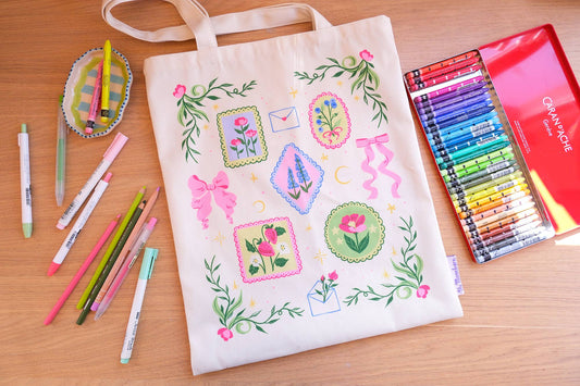 Cottagecore Stamps Tote Bag
